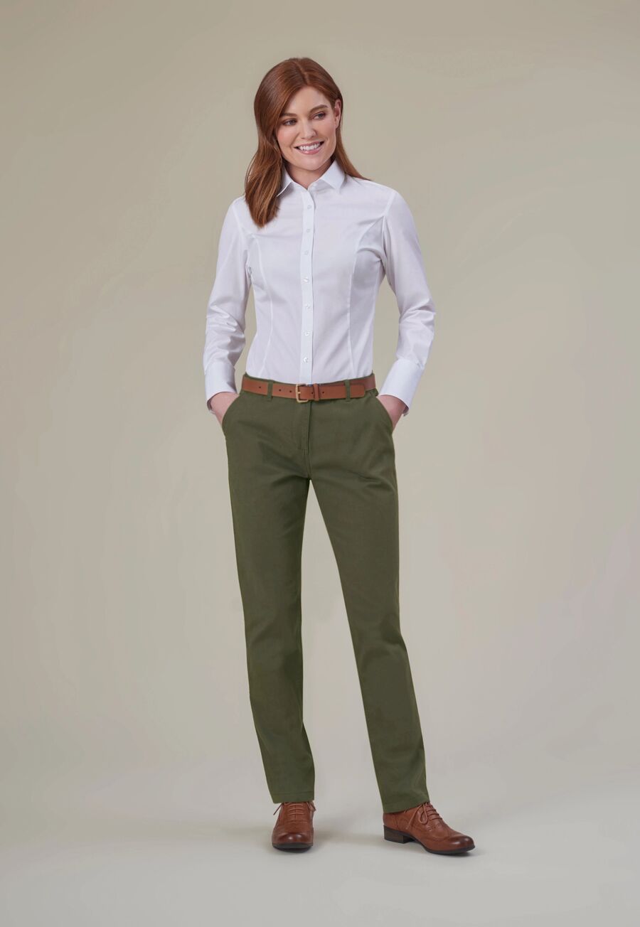 Damen Comfort Stretch-Chino LIBERTY Navy Gr. 42 L: Regular 74cm