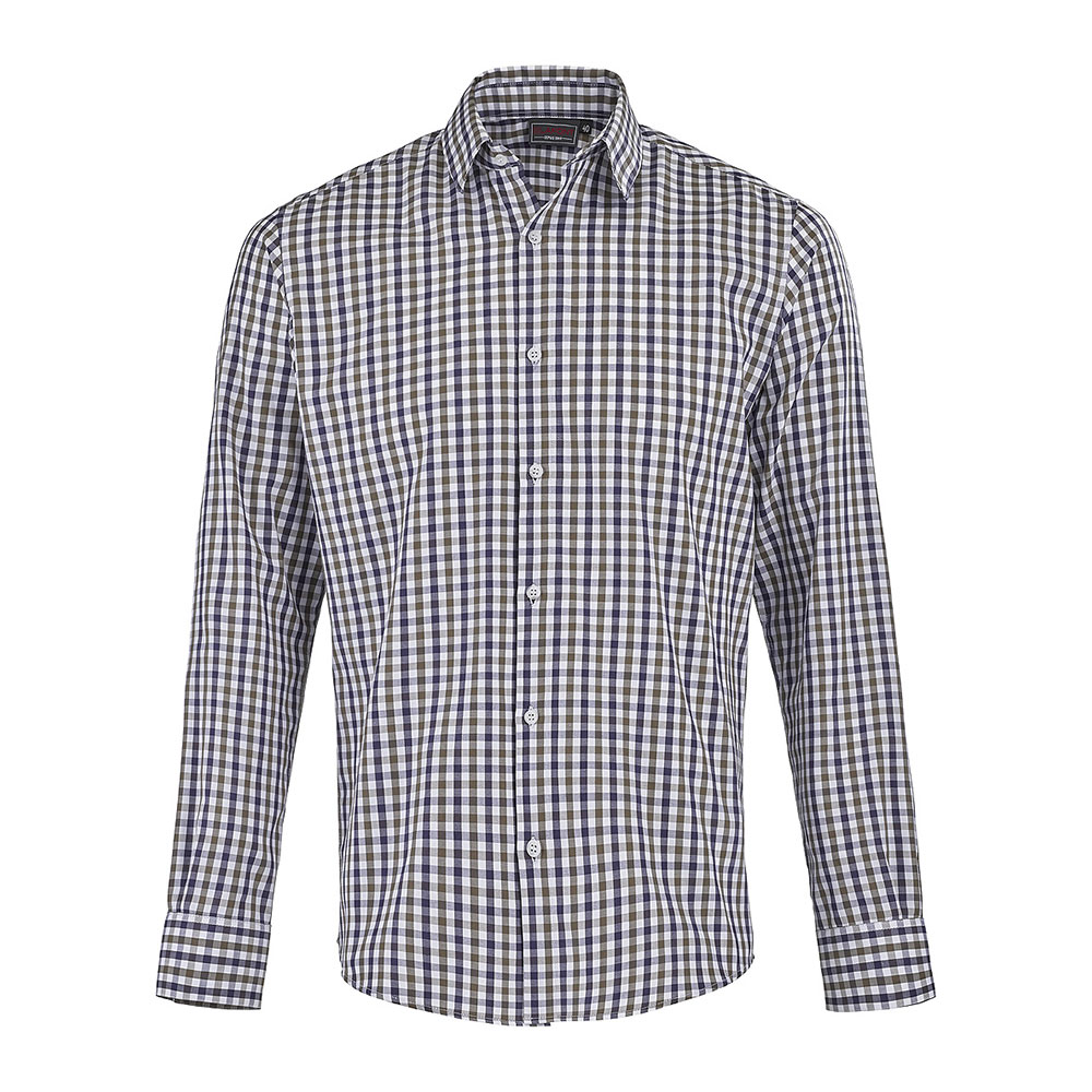 Essentials+ Herren Hemd RAMPAL Blau-Camel Gr. XS