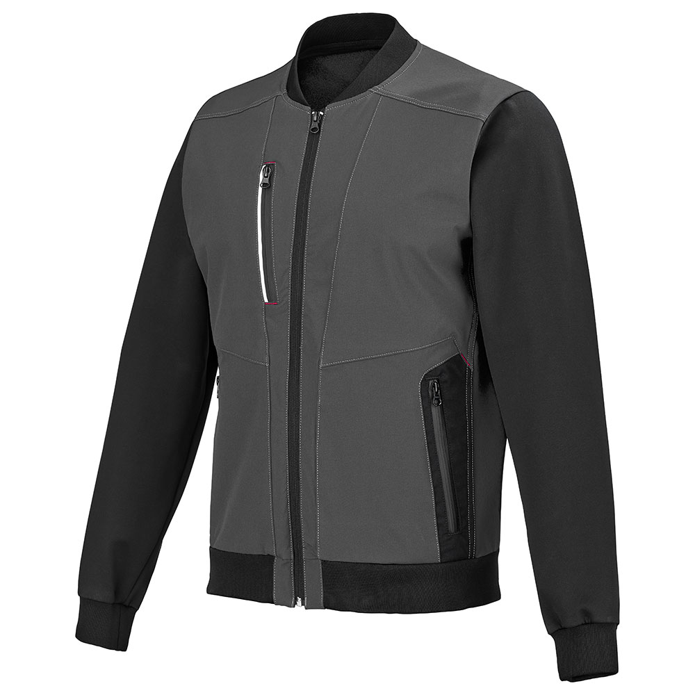 Essentials+ Unisex Bomber Jacke MOW #PI nachhaltig Dunkelgrau-Schwarz Gr. L
