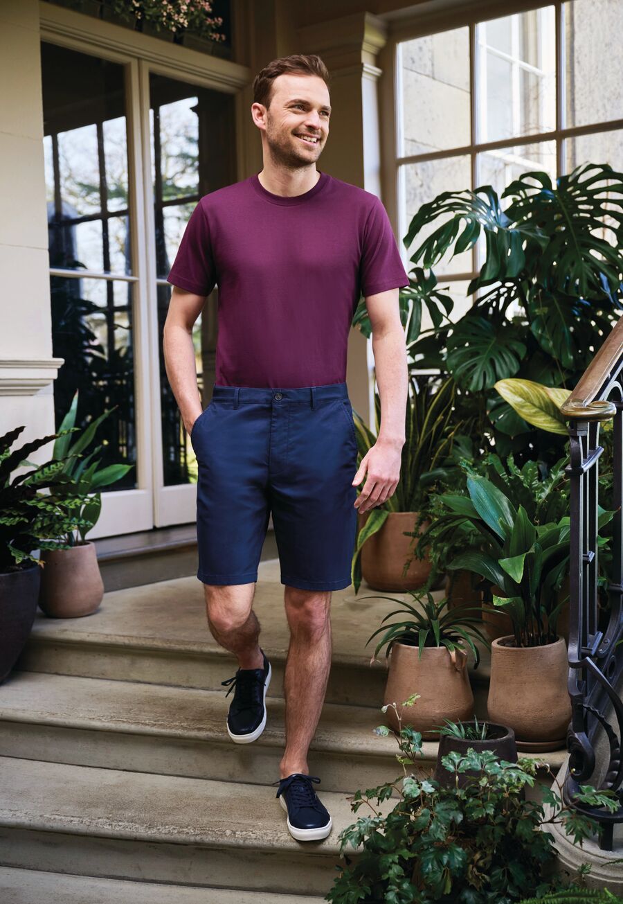 Herren Comfort Stretch-Chino-Shorts LEO Navy Gr. 56