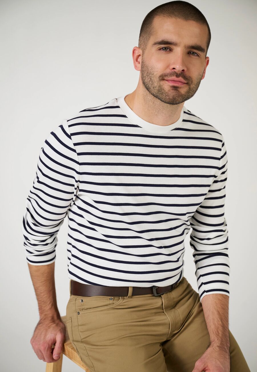 Herren Breton Comfort-Stretch-Shirt AMOS langarm