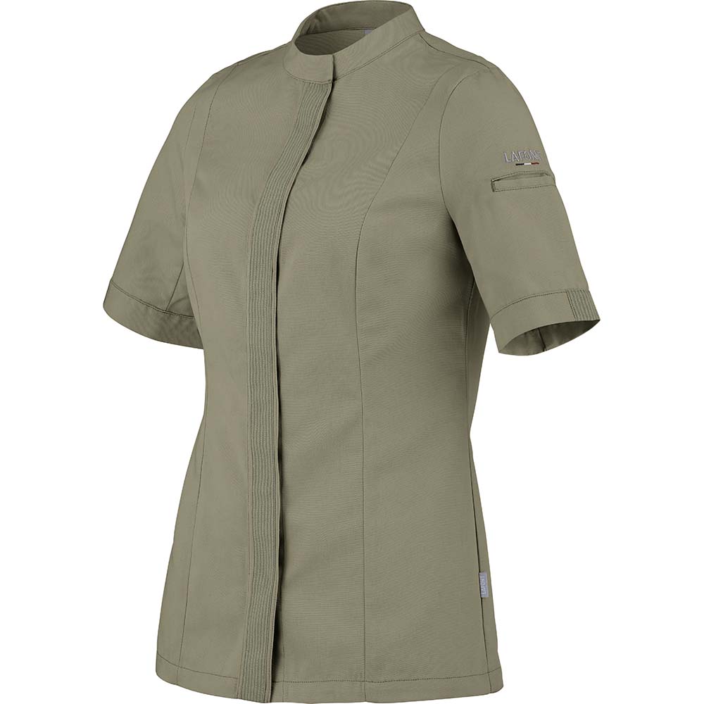 Essentials+ Damen Kochjacke FAVA kurzarm #PI nachhaltig Khaki Gr. 46