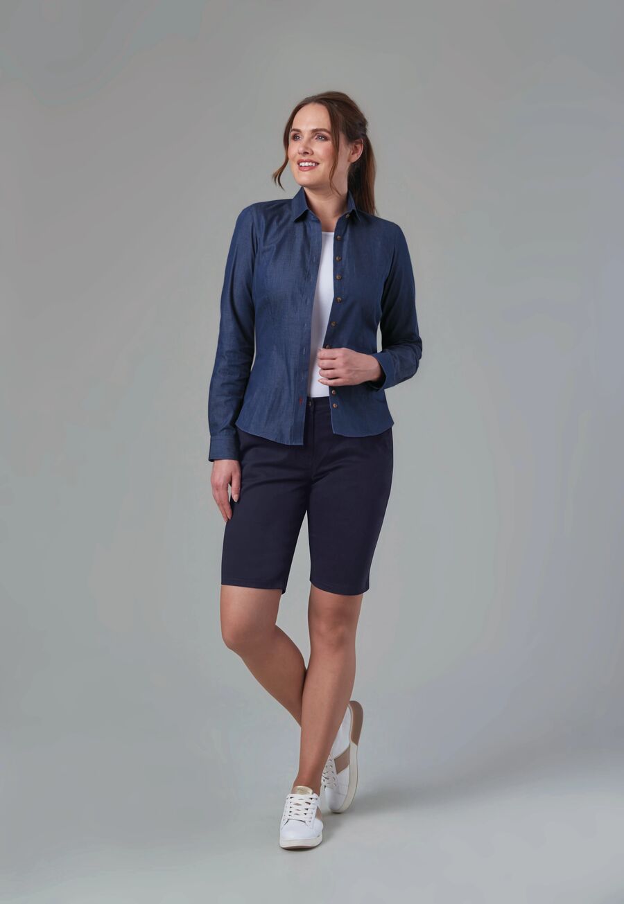 Damen Comfort Stretch-Chino-Shorts LIBERTY Navy Gr. 34