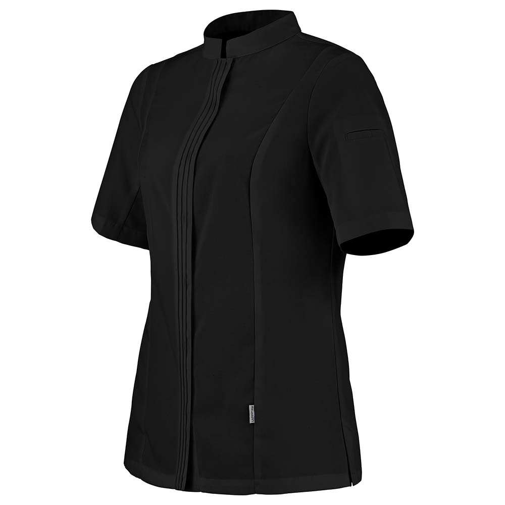 Prestige Damen Kochjacke CRISTAL kurzarm #PI nachhaltig Schwarz Gr. 34