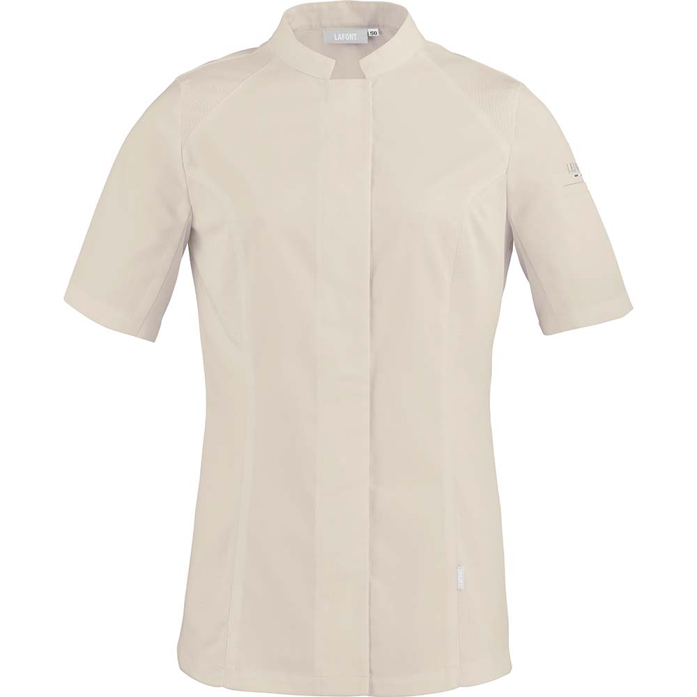 Essentials Damen Kochjacke PEPPER2 kurzarm Beige Gr. M