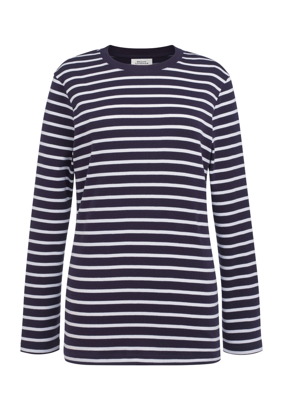 LUCY  Breton Comfort-Stretch Top langarm Navy Gr. 32-34 (XS)