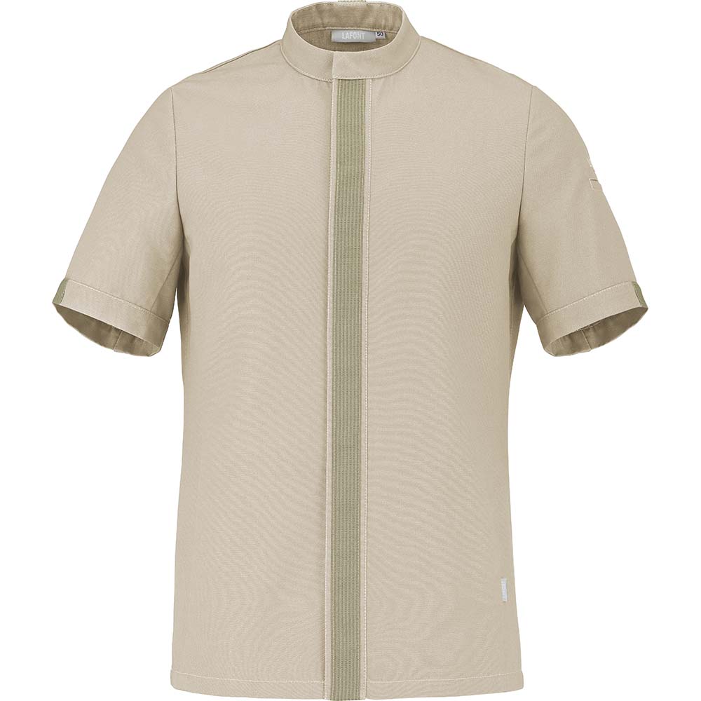 Essentials+ Herren Kochjacke GOMBO kurzarm #PI nachhaltig Beige Gr. 48