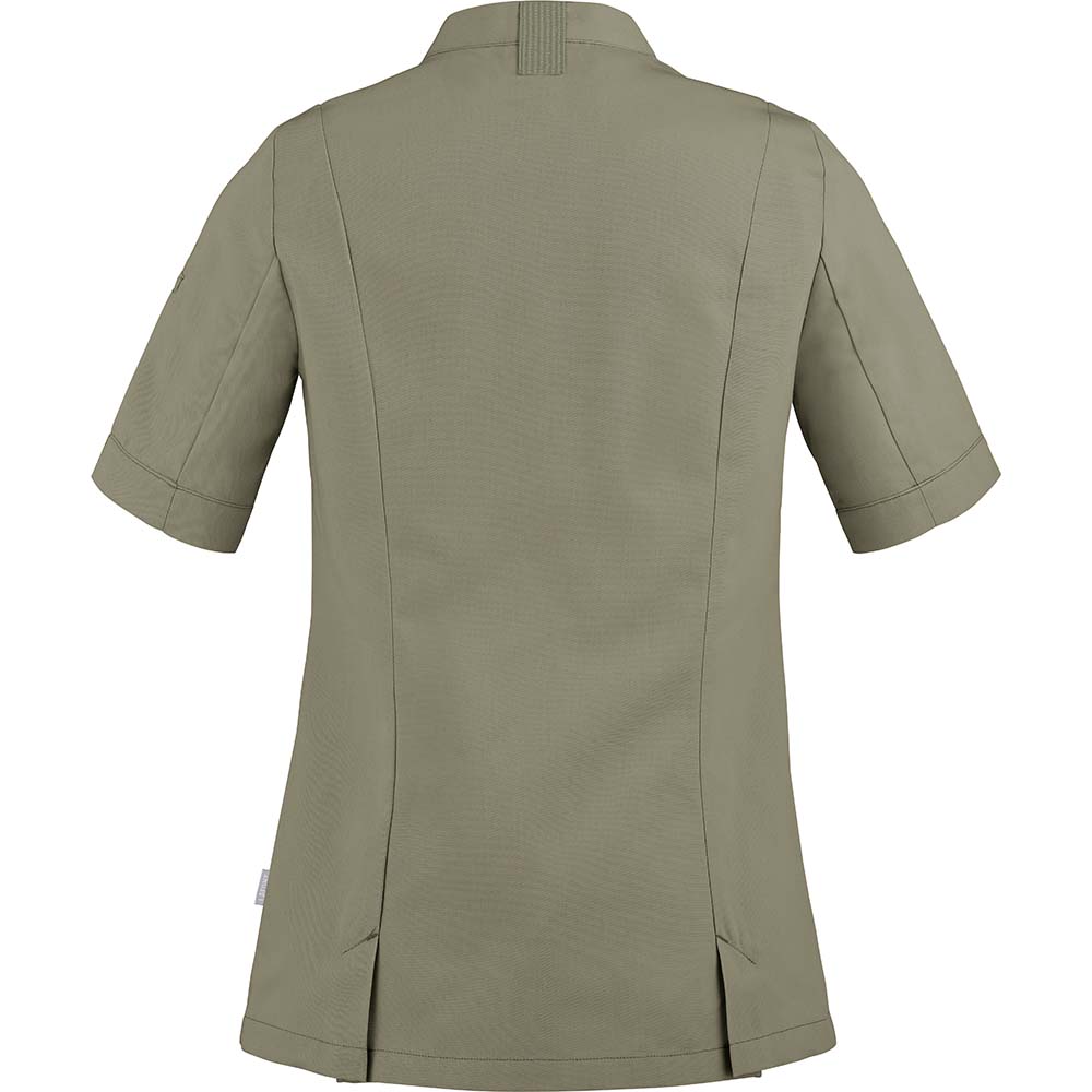 Essentials+ Damen Kochjacke FAVA kurzarm #PI nachhaltig Khaki Gr. 46